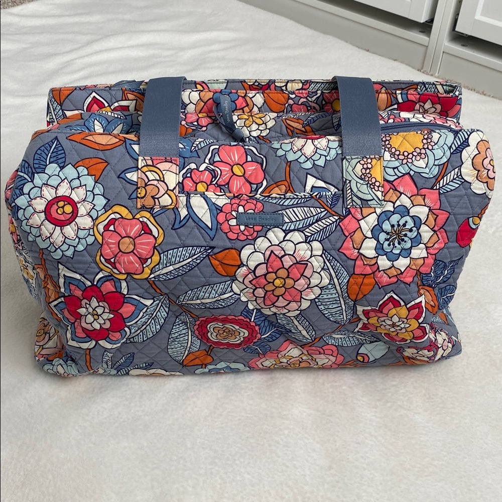Vera Bradley Tropical Evening Weekender Tote Grey Floral